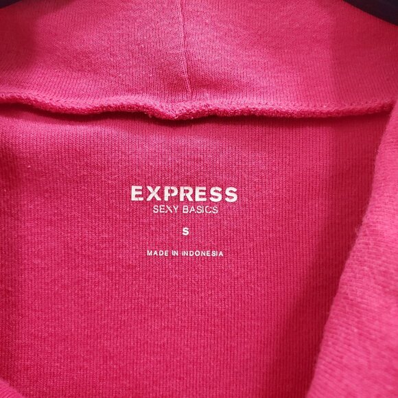 Express Sexy Basics Women Y2K Hot Fuchsia Cowl Neck Cap Sleeve‎ Babydoll Tunic S - Picture 4 of 5